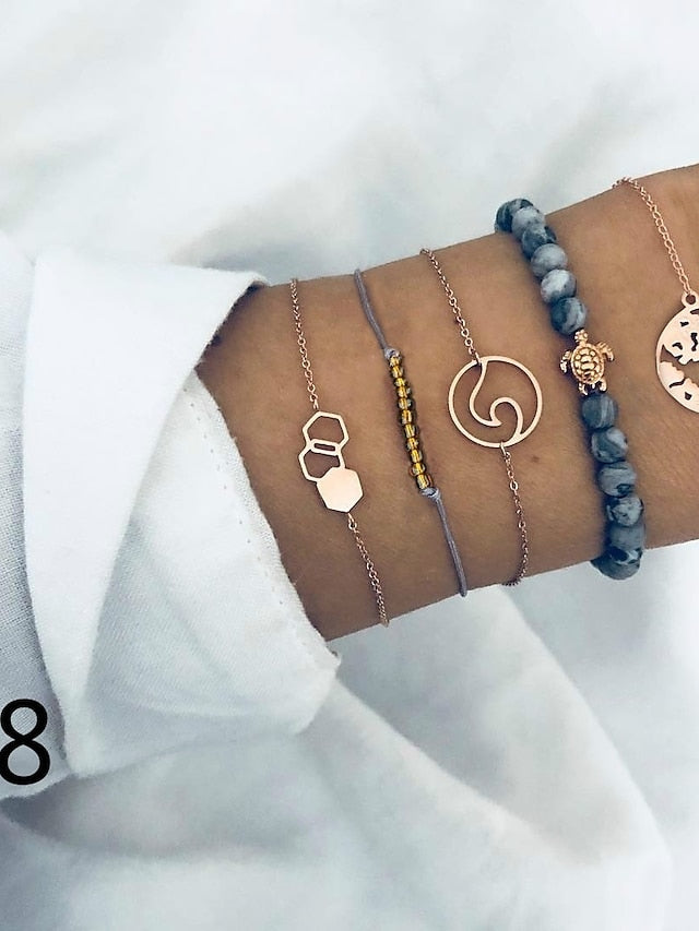 1 Set Wrap Bracelets Men Women Hemp Cords Wood Beads Ethnic Tribal Bracelets Leather Wristbands for Women