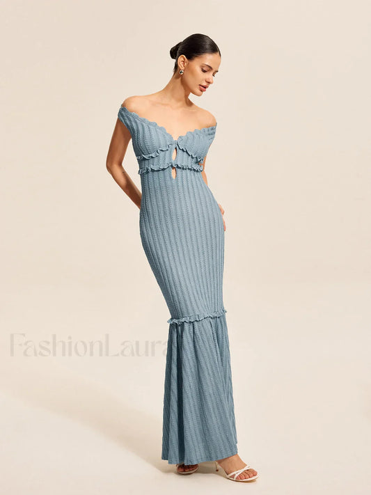 Off-Shoulder Ruffle Detail Dress