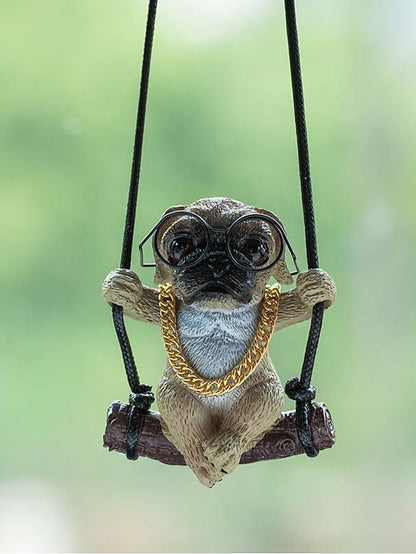 New Car Charm Pendant Swing Pug Pug Dog Car Supplies for Women