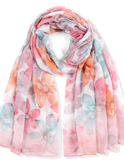 New High Quality Flower Scarf Women Long Scarves Candy Color Shawl Female Hijab Wrap Summer Beachwear Cover-ups for Women