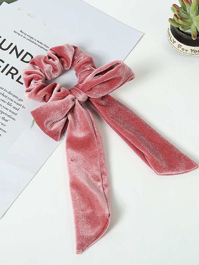 1 Pcs Hair Scrunchies Bowknot Velvet Elastics Hair Bands Scrunchy Hair Rope Ties Hair Bow Ponytail Holder Accessories for Women Girls for Women