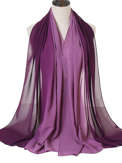 Fashion Gradient Bubble Chiffon Instant Hijab Women High Quality Cover-Up Shawl Wrap Neck Stole Muslim Caps 180*70Cm for Women