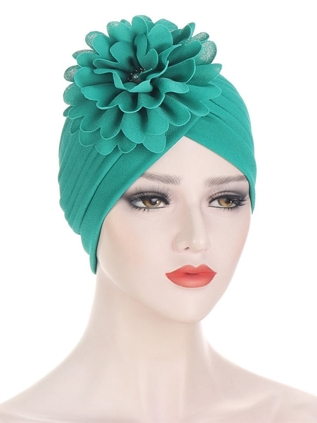 Multi Colors Bandanas Women Stretchy Turban Flower Muslim Hat Headband Wrap Female Hijab Indian Cap Head Wrap for Women for Women