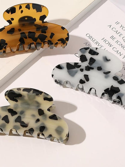 1PC Leopard Hair Claws Hair Claw For Daily Resin Gray for Women