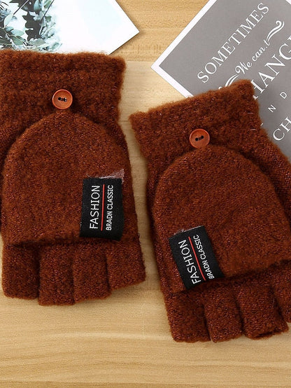 Men's Fingerless Gloves Warm Winter Gloves Gift Daily Letter Polyester Acrylic Fibers Simple Warm 1 Pair for Women
