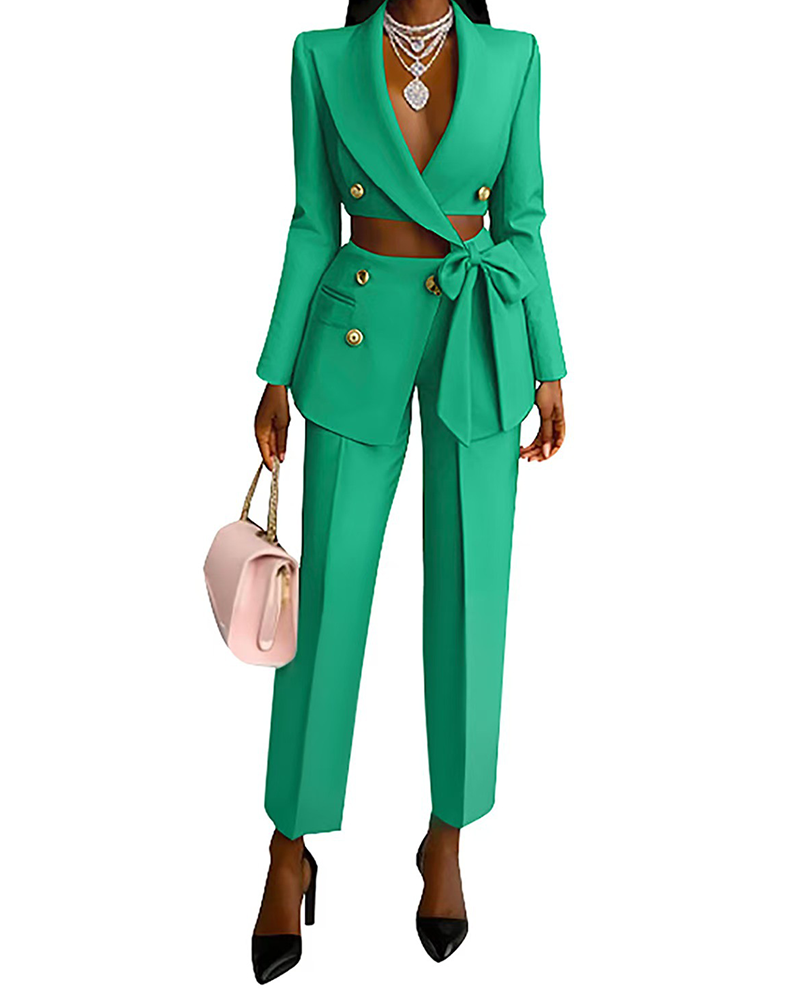 Hollow Suit Trousers Set