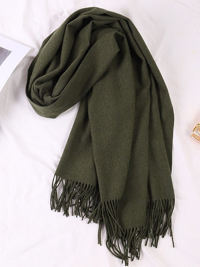 Shawls & Wraps Party Black Scarf Pure Color / Basic / Red / Fall / Winter / Polyester for Women