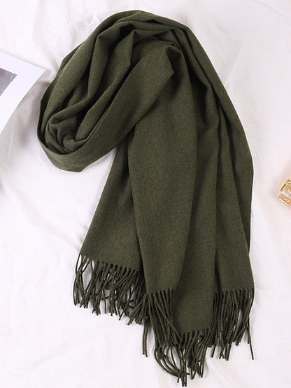 Shawls & Wraps Party Black Scarf Pure Color / Basic / Red / Fall / Winter / Polyester for Women