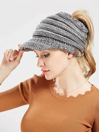 Hat Baseball Cap Black Army Green Light Gray Outdoor Street Dailywear Knitted Pure Color Windproof Comfort Warm for Women