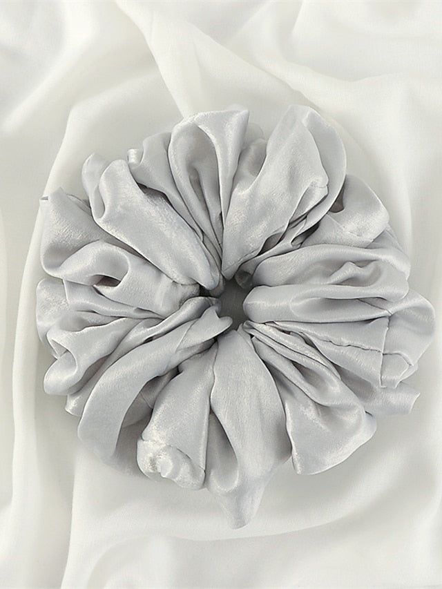 Plain Malaysian Bunch Hair Tie Women Silk Linen Ribbon Wrist Shawl Muslim Hijab Bonnet Volumizing Scrunchie Headband for Women