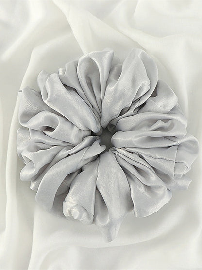 Plain Malaysian Bunch Hair Tie Women Silk Linen Ribbon Wrist Shawl Muslim Hijab Bonnet Volumizing Scrunchie Headband for Women