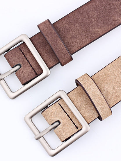 Unisex PU Buckle Belt PU Leather Prong Buckle Plain Casual Classic Party Daily White Black Pink Red for Women
