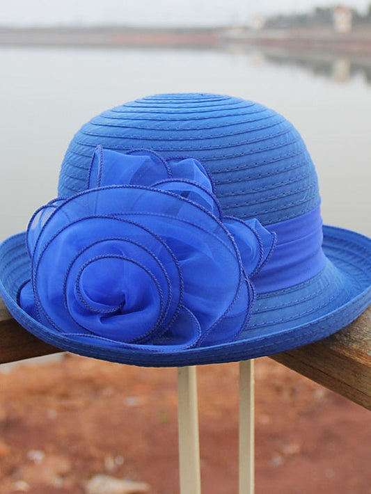 Party Hat Party Street Holiday Flower Solid Color Red Blue Hat Fall Winter Spring Summer for Women