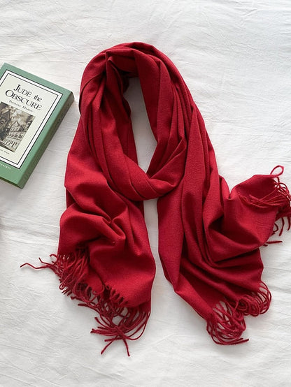 Shawls & Wraps Party Black Scarf Pure Color / Basic / Green / Khaki / Fall / Winter for Women