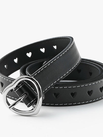 Unisex PU Buckle Belt PU Leather Prong Buckle Heart Casual Classic Party Daily White Black Brown Coffee for Women