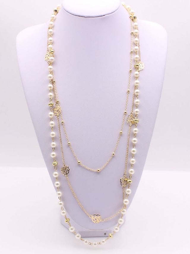 1PC Necklace Long Necklace For Pearl Gift Daily Alloy Classic for Women