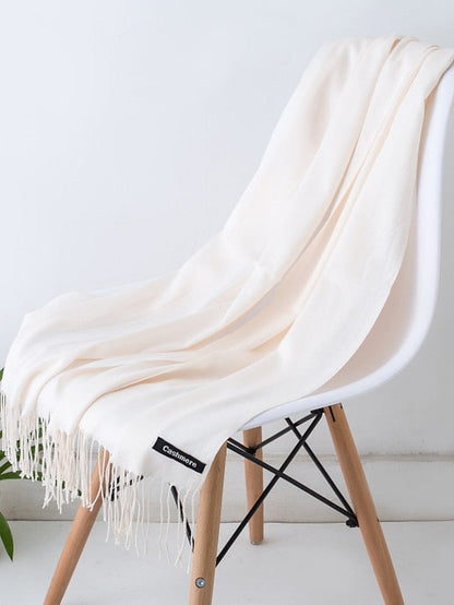 1pcs Solid Color Hijabs Imitation Cashmere Scarf Women All Season Long Shawls And Wraps Hijab Scarves Tassels Thin Headband for Women