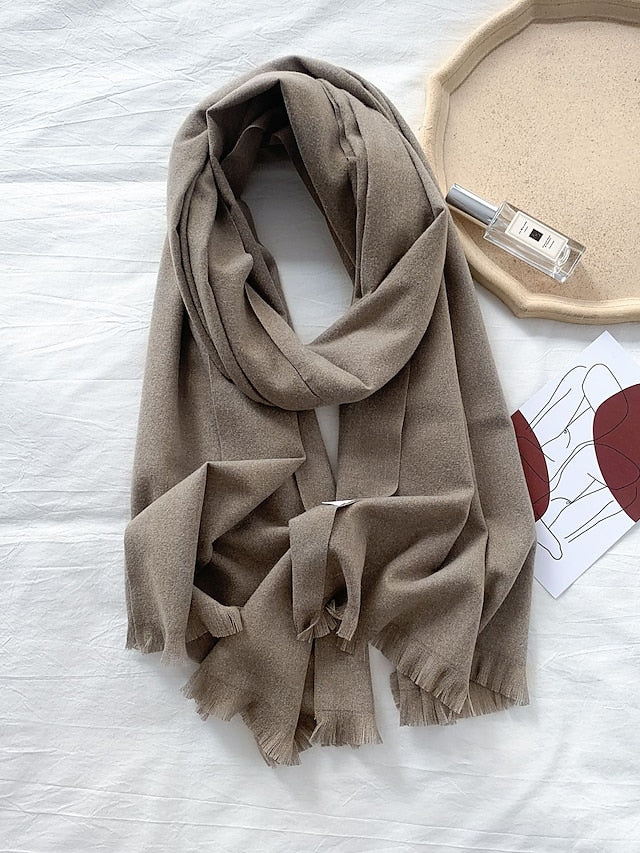 Shawls & Wraps Party Black Scarf Pure Color / Basic / Red / Fall / Winter / Imitation Cashmere for Women