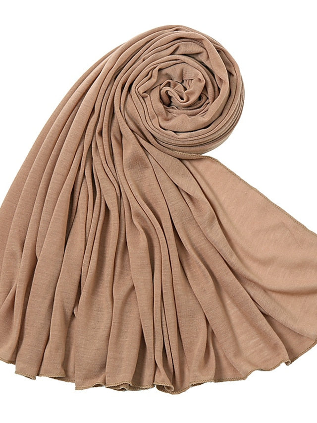180x80CM Modal Cotton Jersey Hijab Scarf Women Muslim Shawl Plain Soft Islamic Turban Hair Tie Head Wrap Arab Scarves Headband for Women