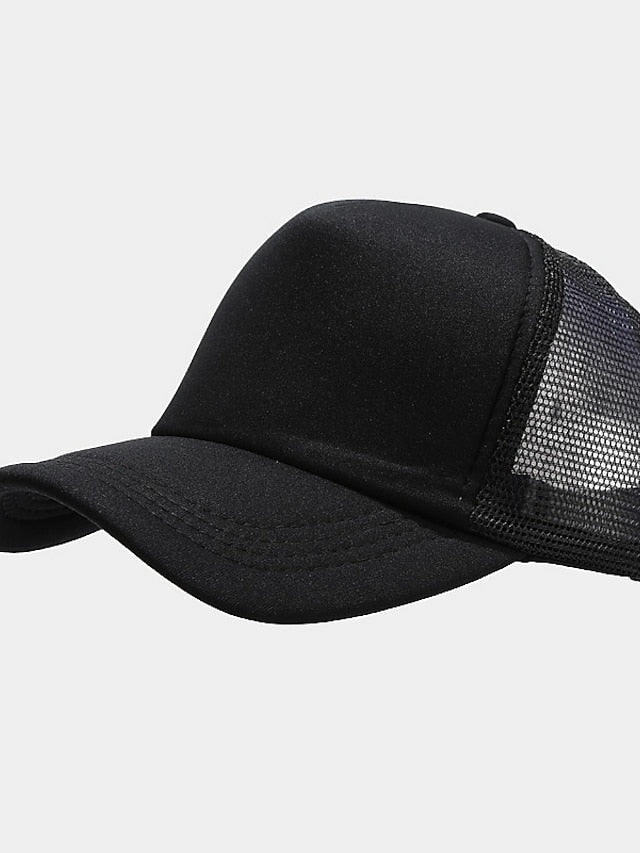 1pcs Unisex Cap Casual Plain Mesh Baseball Cap Adjustable Snapback Hats For Women Men Hip Hop Trucker Cap Streetwear Dad Hat for Women