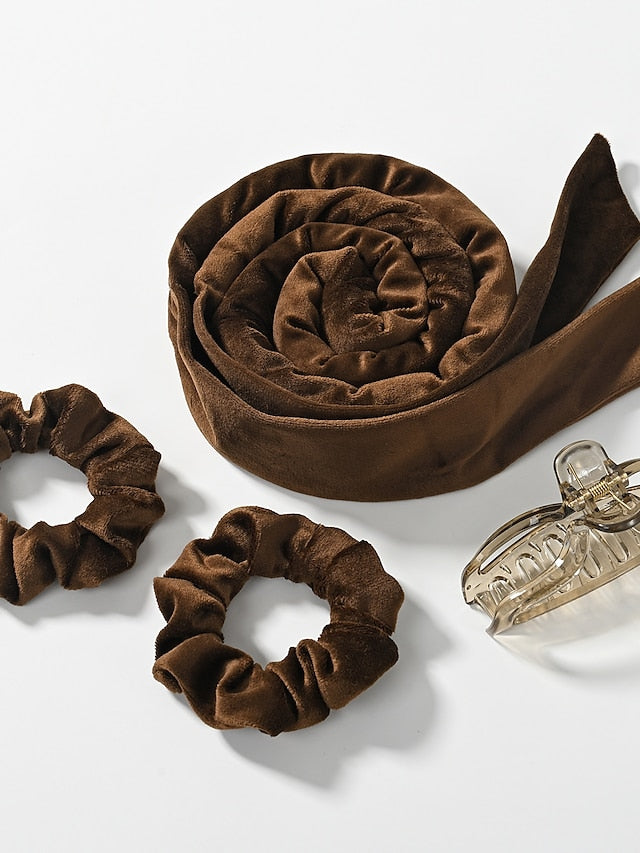 4pcs Headbands Hair Band For Outdoor Street Daily Classic Fabric rice white Black Burgundy for Women