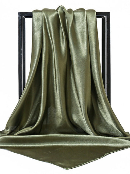 1pcs 90*90cm Solid Colors Neckerchief Hijab Scarf For Women Silk Satin Headband Hair Scarves Female Square Shawls Head Scarfs For Ladies for Women