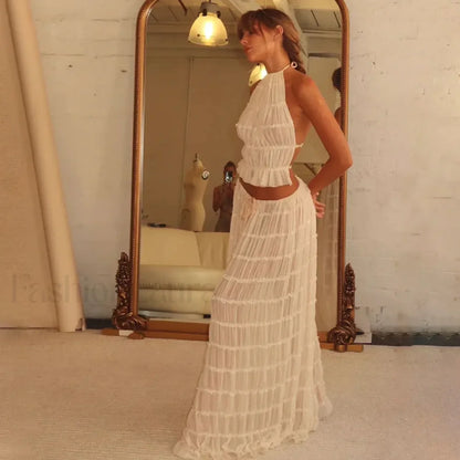Party Beach Halter Skirt Two Piece Set