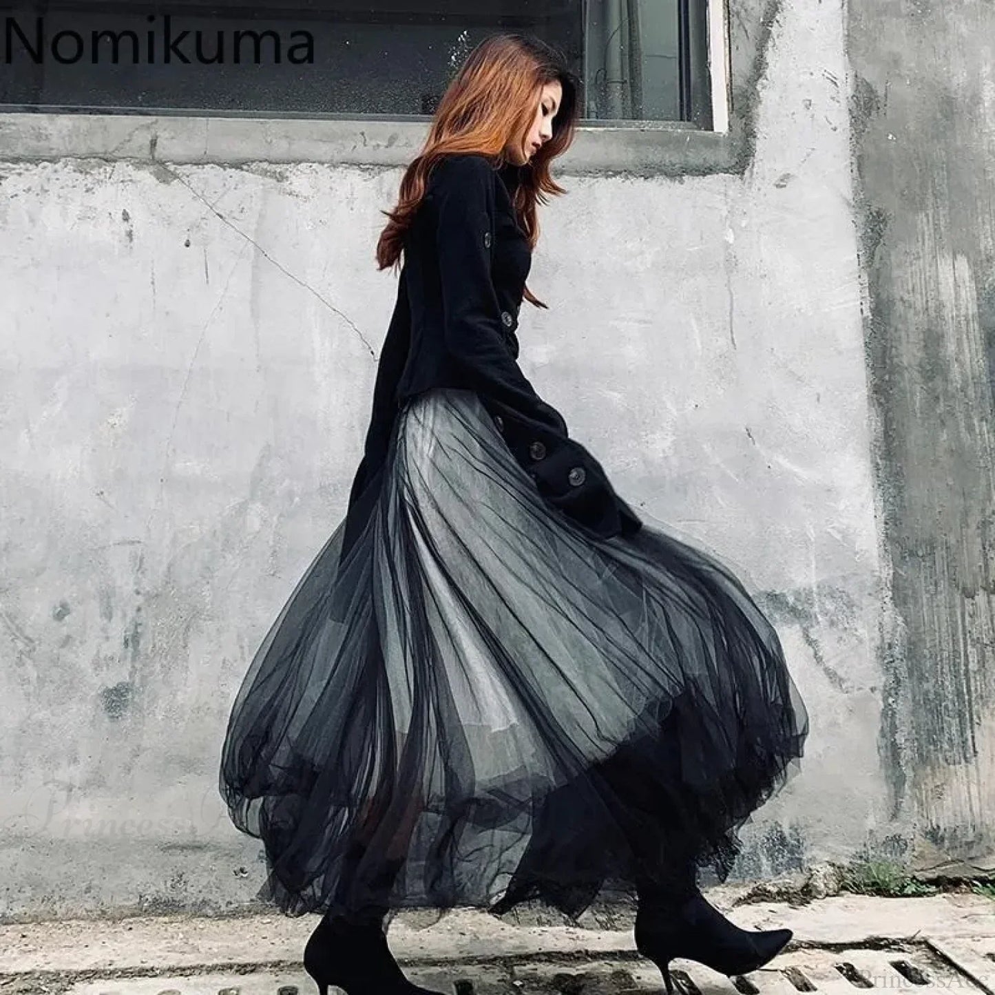 Patchwork Gauze Lace Street Skirt
