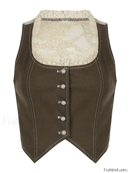 Patchwork Lace Corset Top