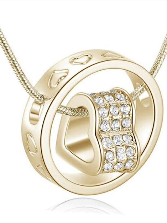1PC Pendant Necklace For Cubic Zirconia White Wedding Daily Alloy Classic Heart for Women
