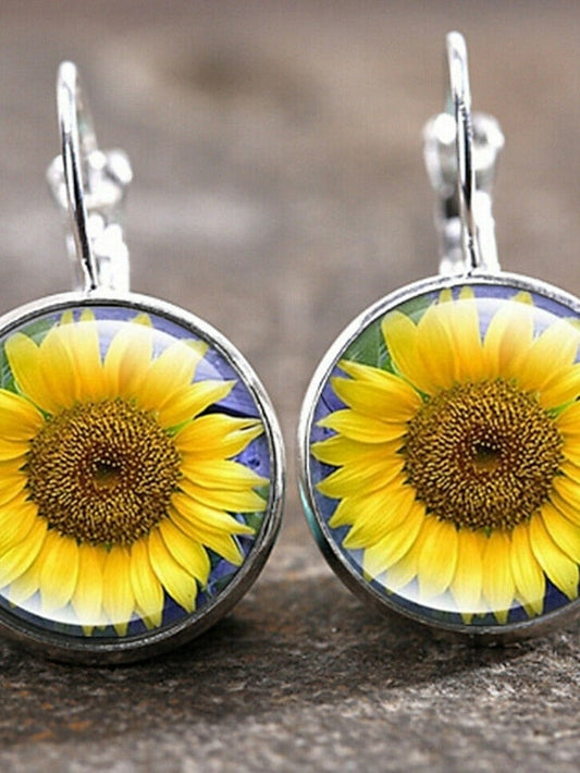 Earrings Textured Street Sunflower Earring for Women