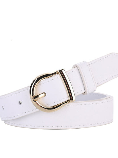 Belt Genuine Leather White Black Red Brown Apricot Waist Belt Daily Dress Work Solid Color / Spring / Summer / Winter for Women