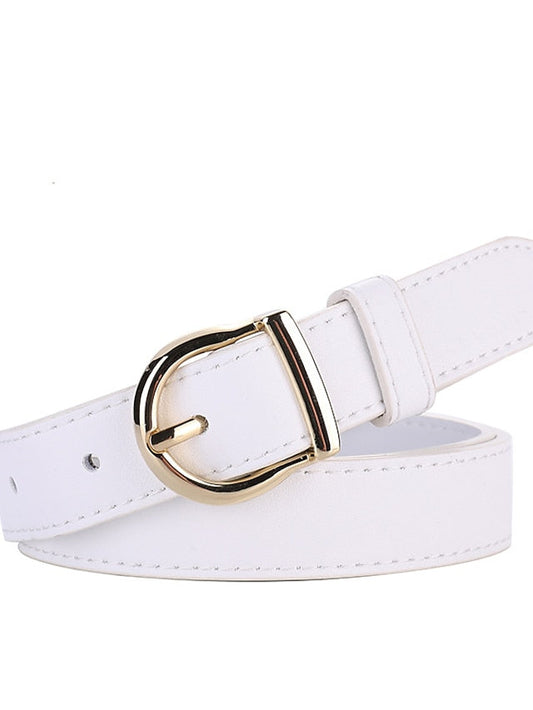 Belt Genuine Leather White Black Red Brown Apricot Waist Belt Daily Dress Work Solid Color / Spring / Summer / Winter for Women