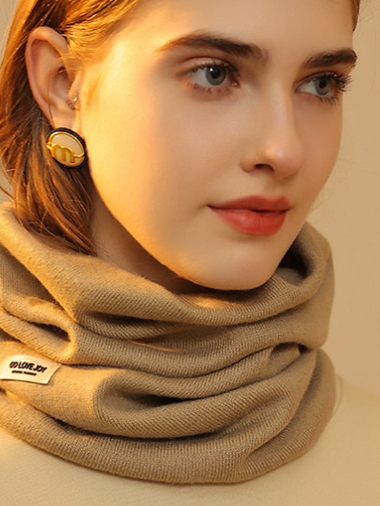 Infinity Scarf Outdoor Dailywear Holiday Beige Black Khaki Scarf Pure Color for Women