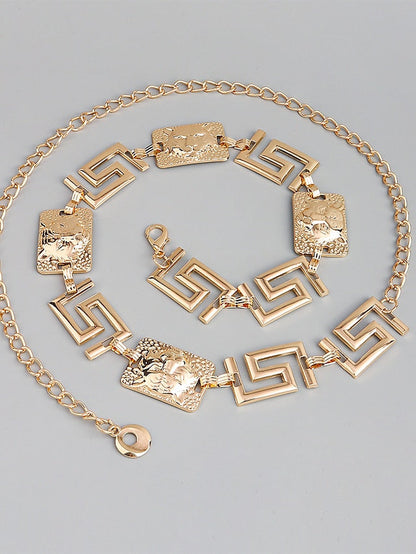 Chain Belt Metal Chain Metal Bucke Charm Pendent Casual Party Daily Silver Gold for Women