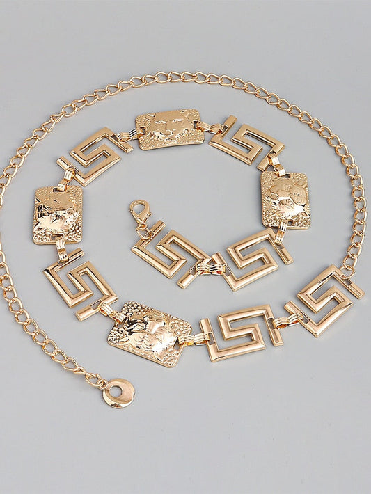 Chain Belt Metal Chain Metal Bucke Charm Pendent Casual Party Daily Silver Gold for Women