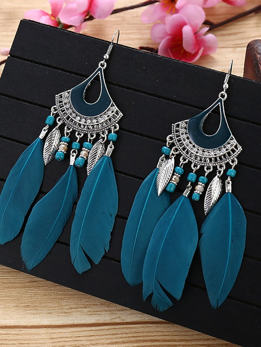 Earrings Textured Street Pure Color Earring / White / Red / Blue / Khaki / Fall for Women