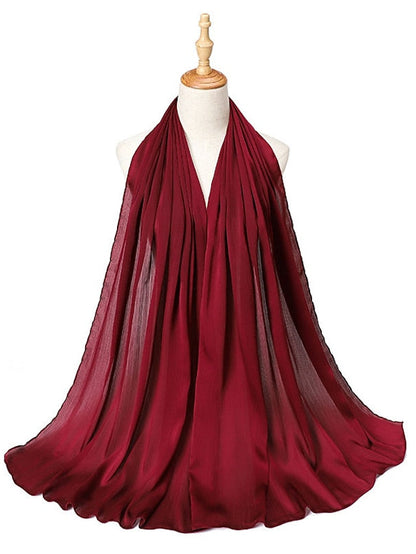 Muslim Scarf Crinkled Shawl Women Abaya Solid Hijab Ramadan Hijabs For Woman Abayas Dress Turban Instant Scarf for Women