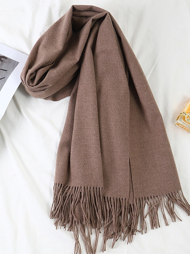 Shawls & Wraps Party Black Scarf Pure Color / Basic / Red / Fall / Winter / Polyester for Women