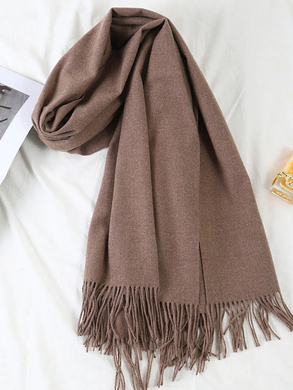 Shawls & Wraps Party Black Scarf Pure Color / Basic / Red / Fall / Winter / Polyester for Women