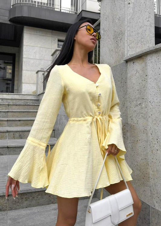 Sunny Bloom - Ruffle Sleeve Mini Romper