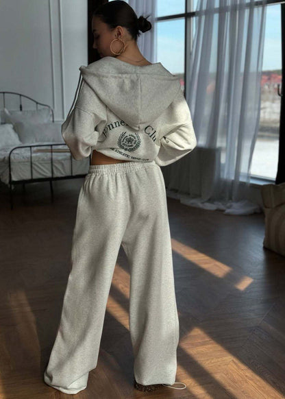 Varsity Emblem Hoodie & Wide-Leg Lounge Set