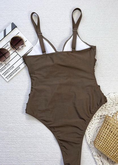 Twist Harmony - Ruched Cutout One-Piece Swimsuit