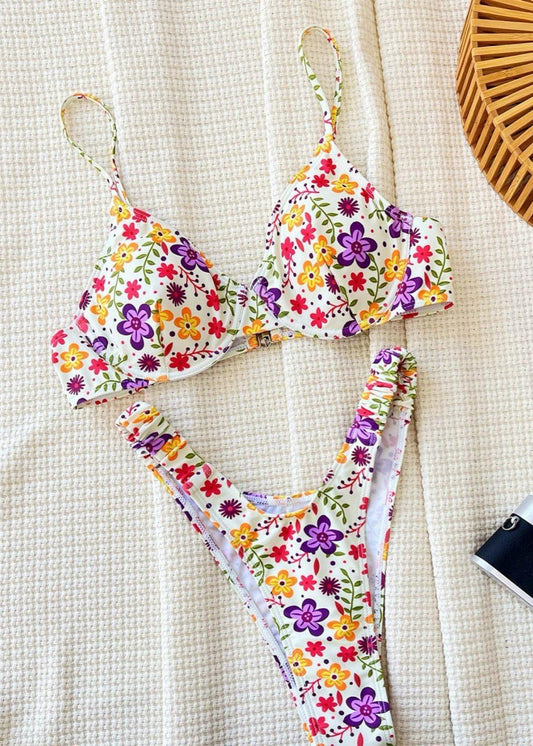 Sunburst Bloom Bikini Set - Underwire Floral Two-Piece