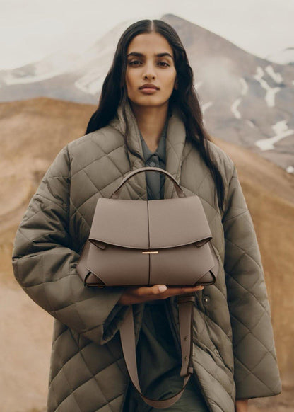 Camille Structured Top Handle Bag – Pebbled Leather Elegance