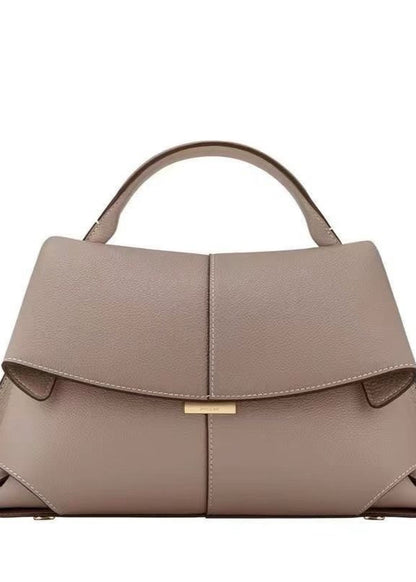 Camille Structured Top Handle Bag – Pebbled Leather Elegance