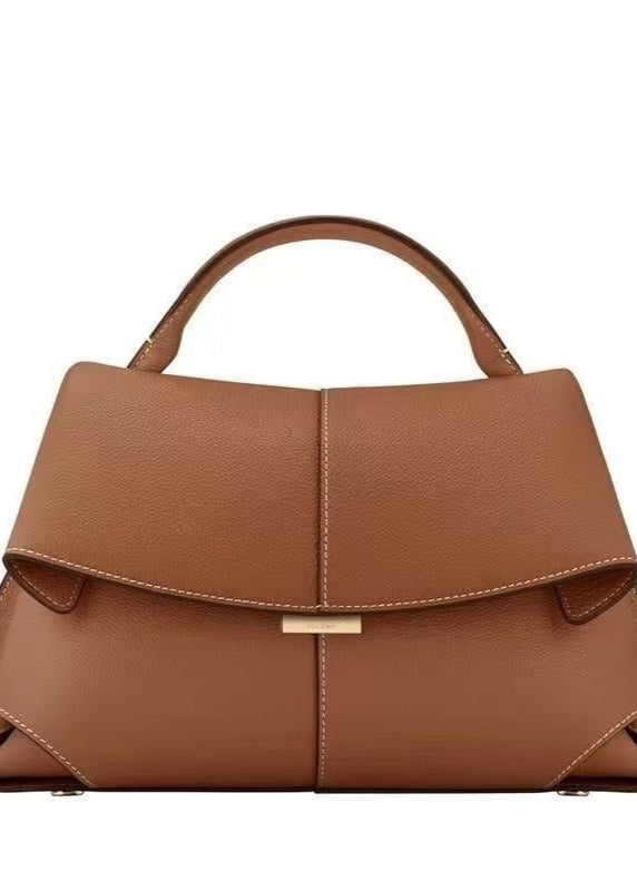 Camille Structured Top Handle Bag – Pebbled Leather Elegance