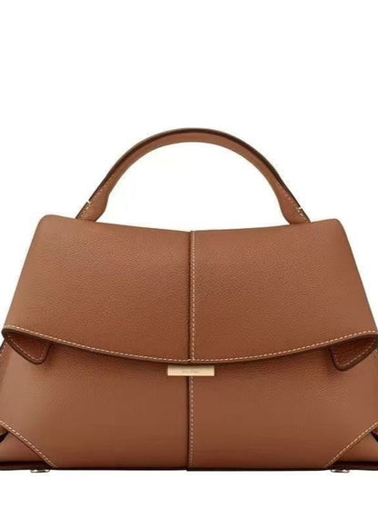 Camille Structured Top Handle Bag – Pebbled Leather Elegance