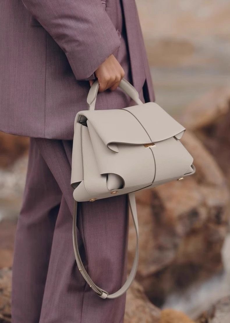 Camille Structured Top Handle Bag – Pebbled Leather Elegance