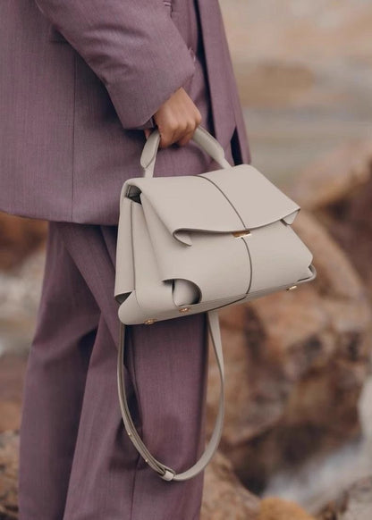 Camille Structured Top Handle Bag – Pebbled Leather Elegance